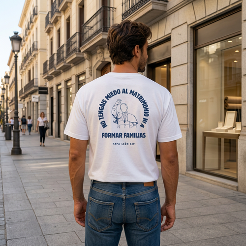 Camiseta Modelo No Tengais Miedo Espalda 01